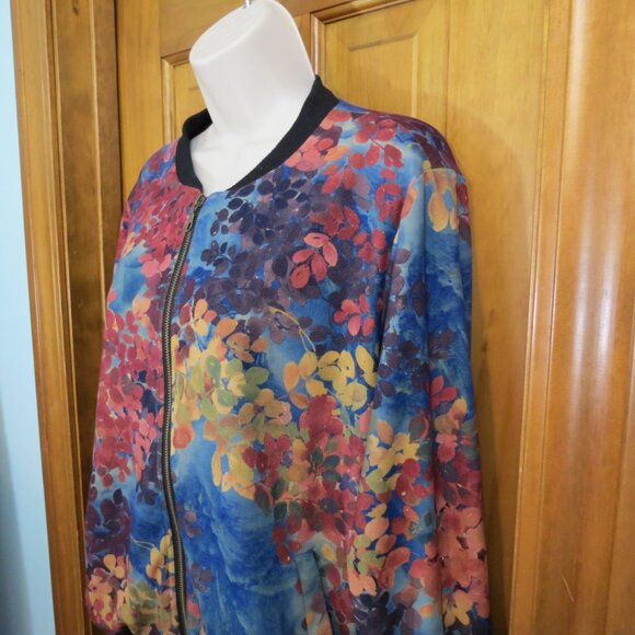 Clotheshead Multicolored Bomber Jacket Full Zip Lined Size Large - Picture 3 of 12